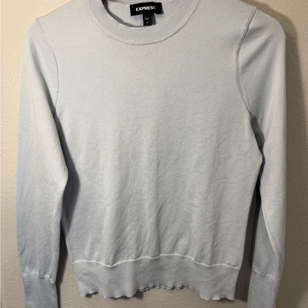 Express Women's Crewneck Sweater‎ in Light Blue
